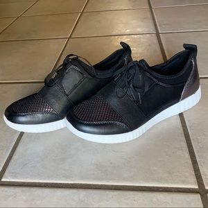 Torrid Black Faux Leather Metallic Sneaker (WW)